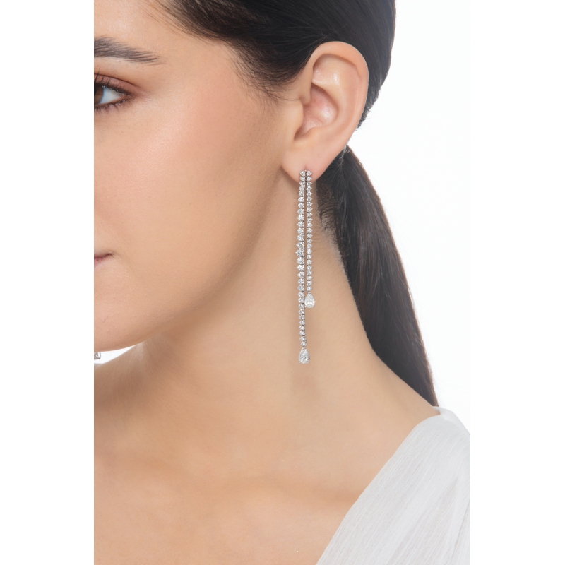 750 white gold drop earrings with diamonds 750 white gold drop earrings with diamonds