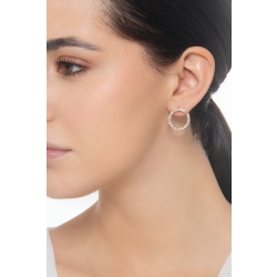 18k rose gold hoop earrings with diamonds 2
