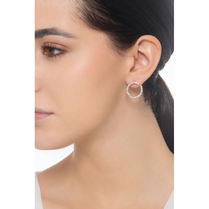 18k rose gold hoop earrings with diamonds 18k rose gold hoop earrings with diamonds