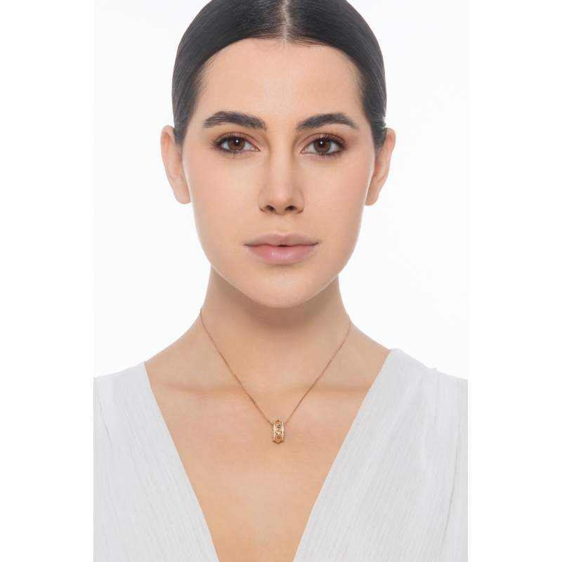 Studs and diamonds rose gold 18k necklace Studs and diamonds rose gold 18k necklace