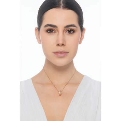 Studs and diamonds rose gold 18k necklace