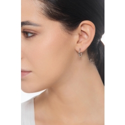 Single hoop earring in white gold 750 2