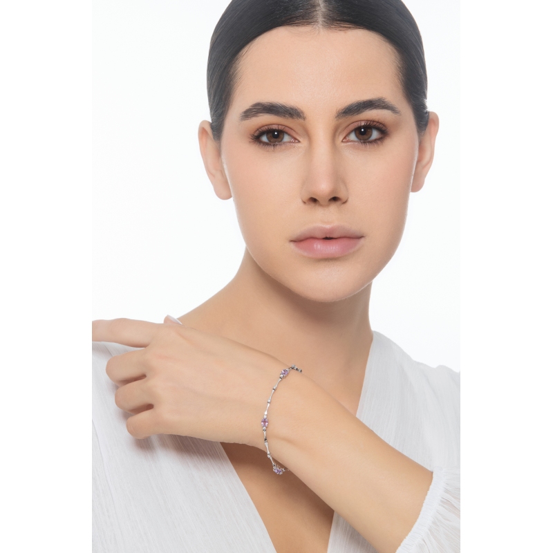 750 white gold amethyst and diamonds bracelet 750 white gold amethyst and diamonds bracelet