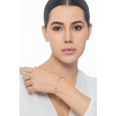 750 white gold amethyst and diamonds bracelet