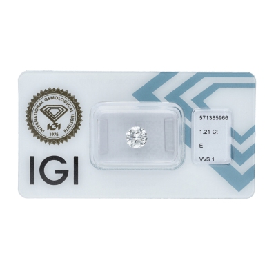IGI Certified Diamond   CT 1,21   E   VVS 1