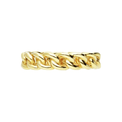 18k yellow gold iced out ring