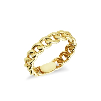 18k yellow gold iced out ring