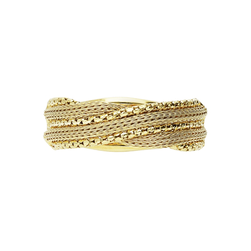 18k yellow gold band ring braided fabric details 18k yellow gold band ring braided fabric details