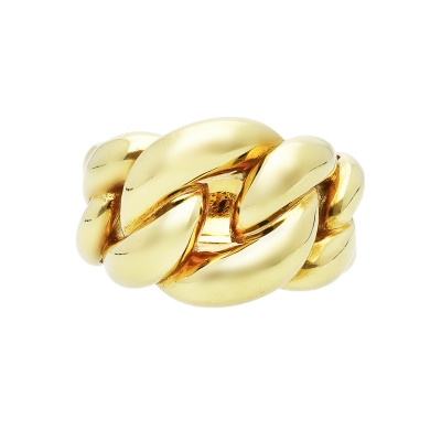 750 yellow gold iced out ring
