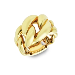 750 yellow gold iced out ring