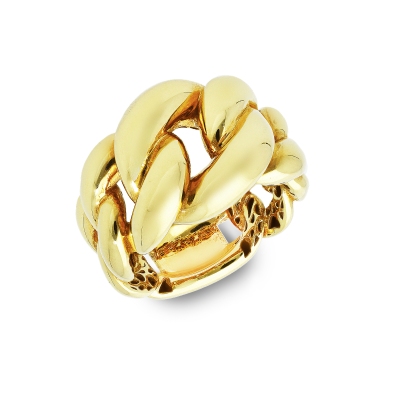 750 yellow gold iced out ring