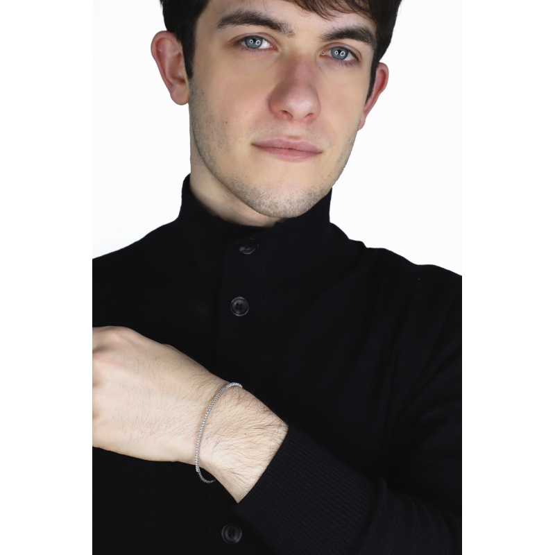 Men rigid bracelet with diamonds in white gold 18k Men rigid bracelet with diamonds in white gold 18k