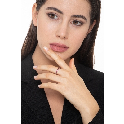 18k white gold eternity ring with rubies 