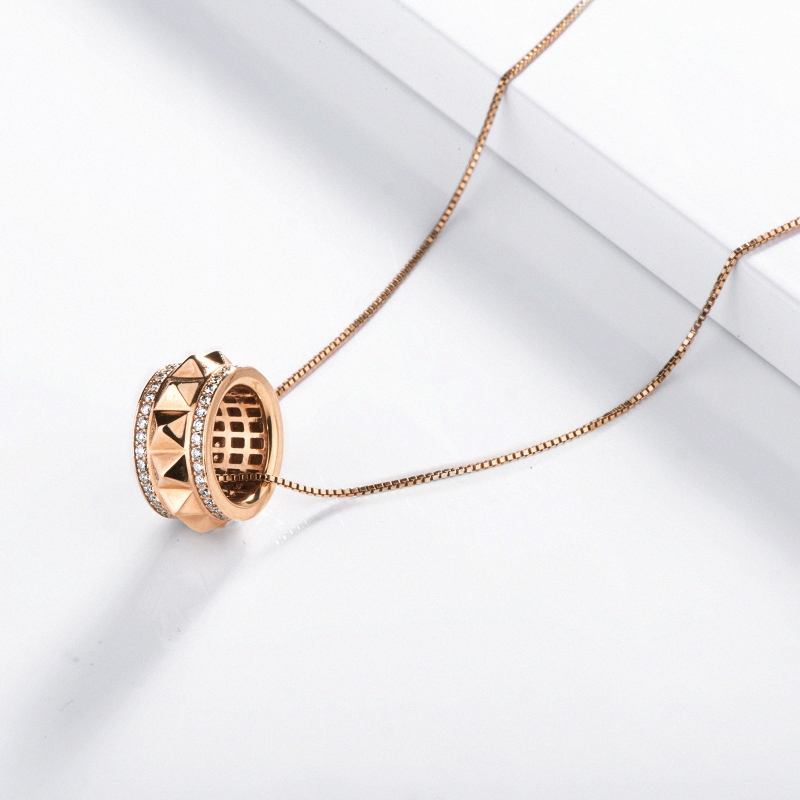 Studs and diamonds rose gold 18k necklace Studs and diamonds rose gold 18k necklace