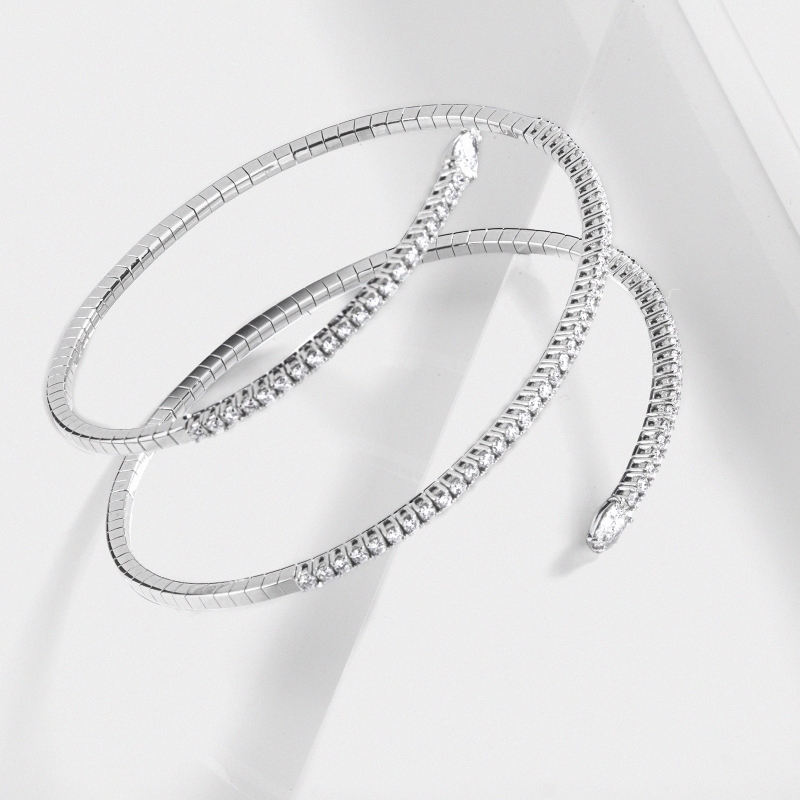 Spring diamonds bracelet in white gold 18k Spring diamonds bracelet in white gold 18k