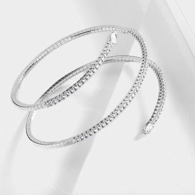 Spring diamonds bracelet in white gold 18k
