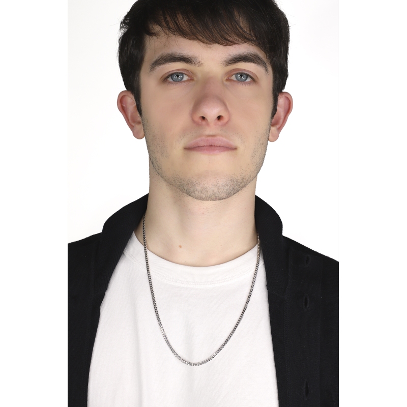 Men cuban chain in 18k white gold