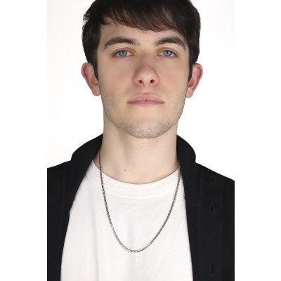 Men cuban chain in 18k white gold