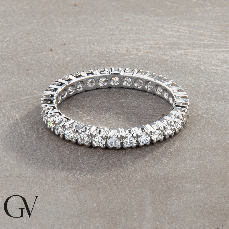 White gold 18k eternity ring with 0,03 ct diamonds 