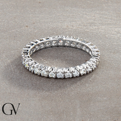 White gold 18k eternity ring with 0,03 ct diamonds 