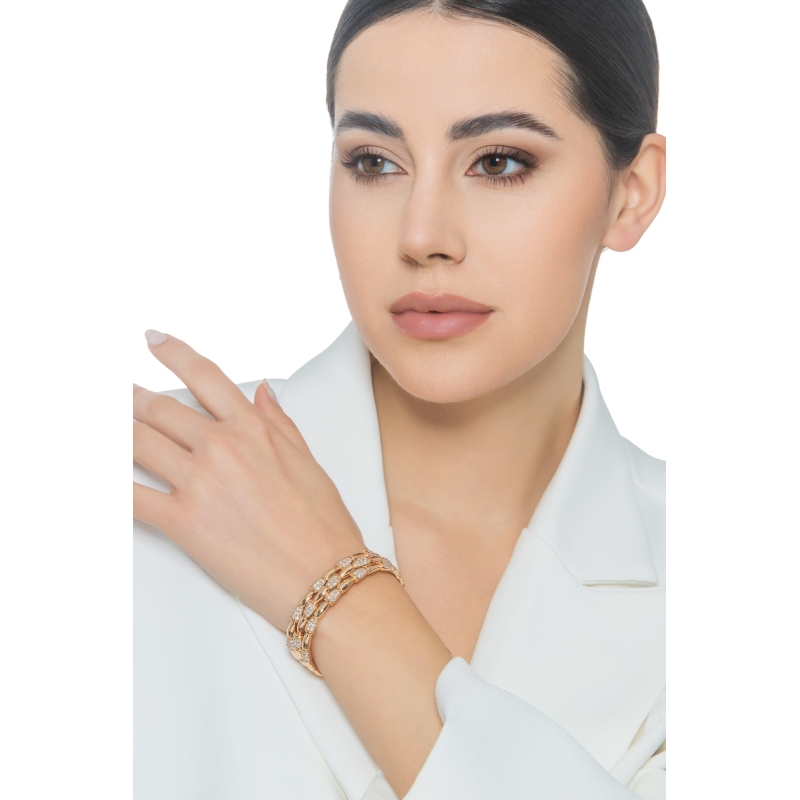 18k rose gold design rigid bracelet with diamonds 18k rose gold design rigid bracelet with diamonds