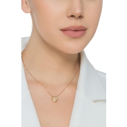 18k yellow gold necklace with heart pavè diamonds pendant 2