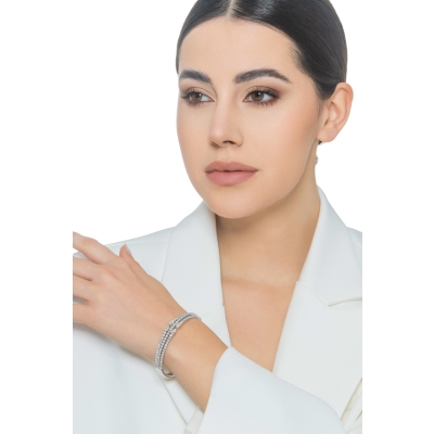 18k white gold rigid bracelet with diamonds