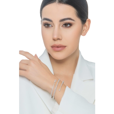 Spring bracelet in white gold 18k with diamonds