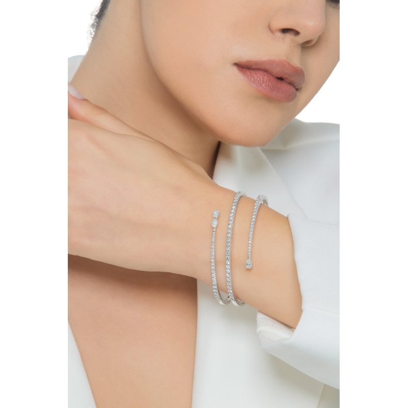 Spring bracelet in white gold 18k with diamonds Spring bracelet in white gold 18k with diamonds