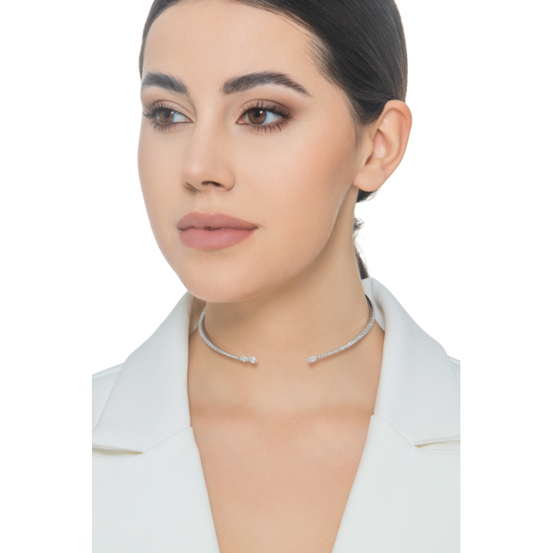Choker necklace in white gold 18k with diamonds Choker necklace in white gold 18k with diamonds