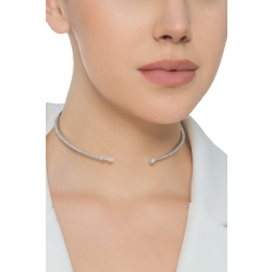 Choker necklace in white gold 18k with diamonds 2