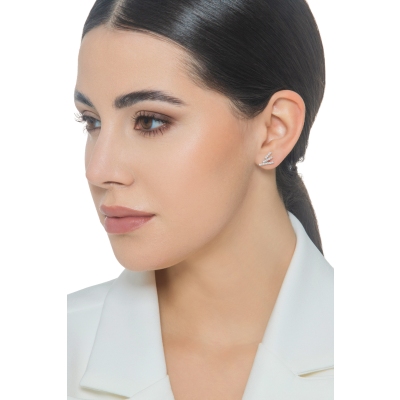 Diamond earrings in white gold 18k