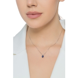 Oval sapphire and diamond pendant 2