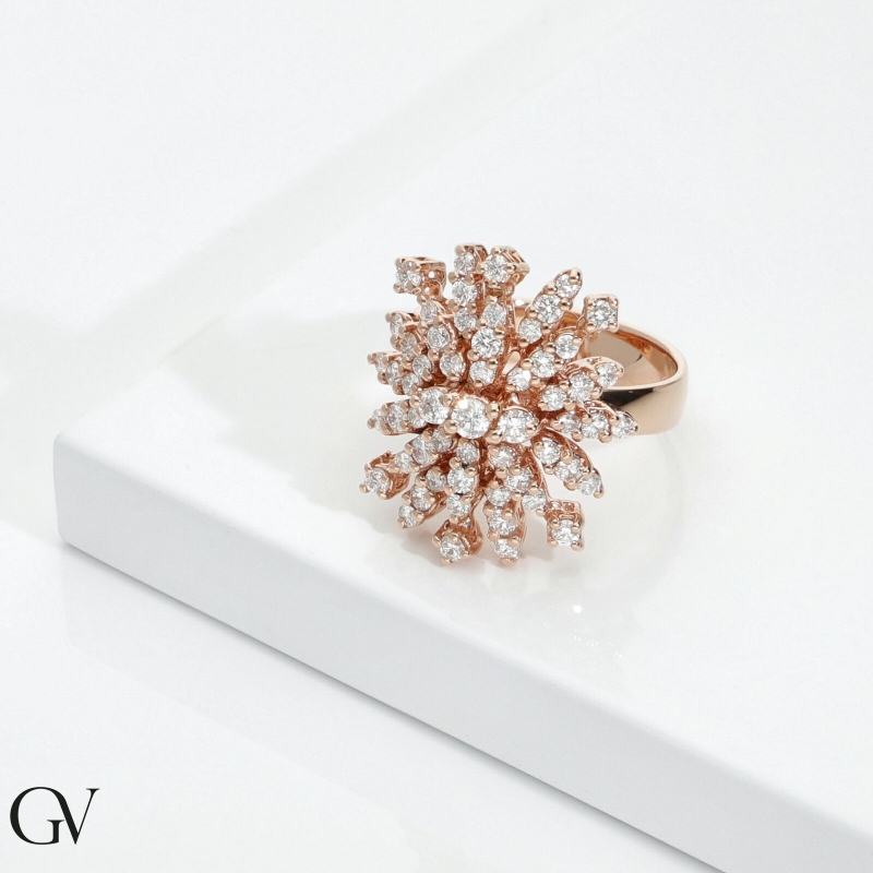 18k rose gold design ring with diamonds 18k rose gold design ring with diamonds