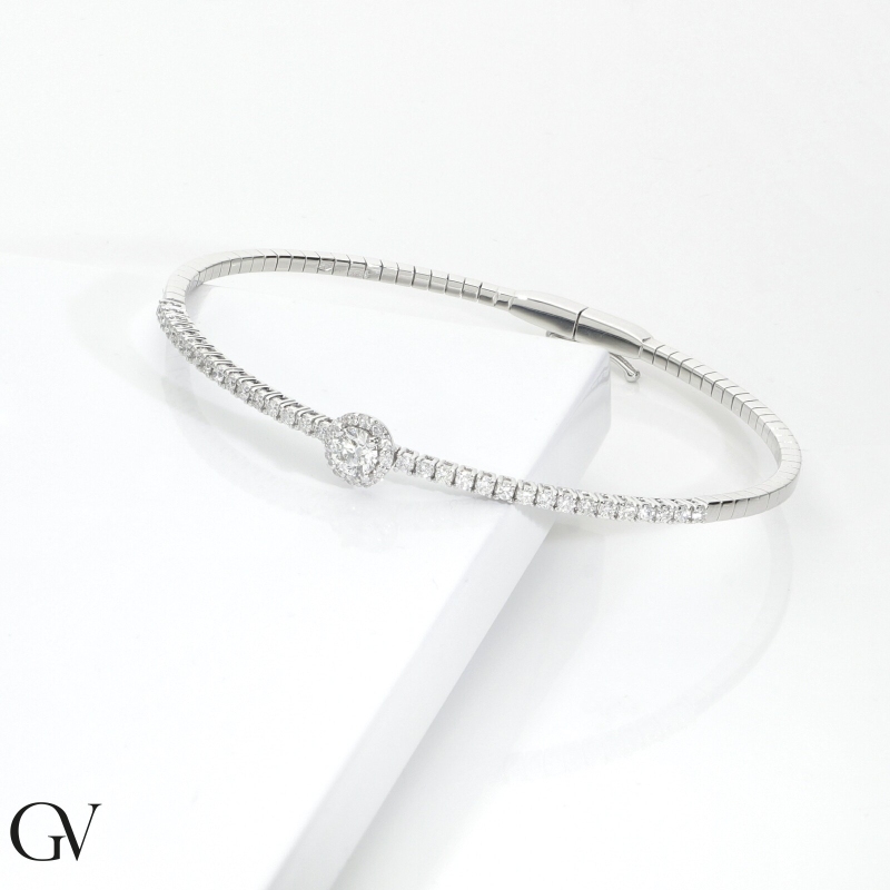 spring bracelet 18k white gold with diamonds spring bracelet 18k white gold with diamonds