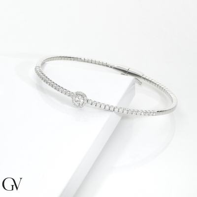 spring bracelet 18k white gold with diamonds