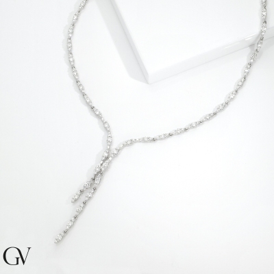750 white gold design necklace diamonds