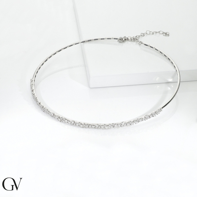 Choker in white gold 18k with diamonds