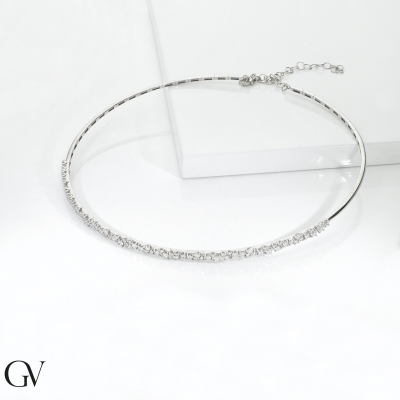 Choker in white gold 18k with diamonds