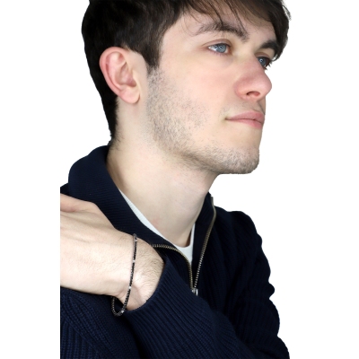 Black and white diamond tennis bracelet