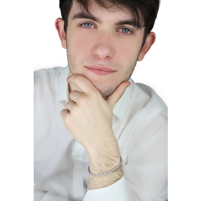 Tennis bracelet with diamonds in white gold 18k