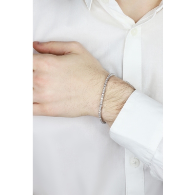Tennis bracelet in white gold 750 with diamonds
