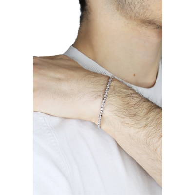 Tennis bracelet in white gold 18k with diamonds