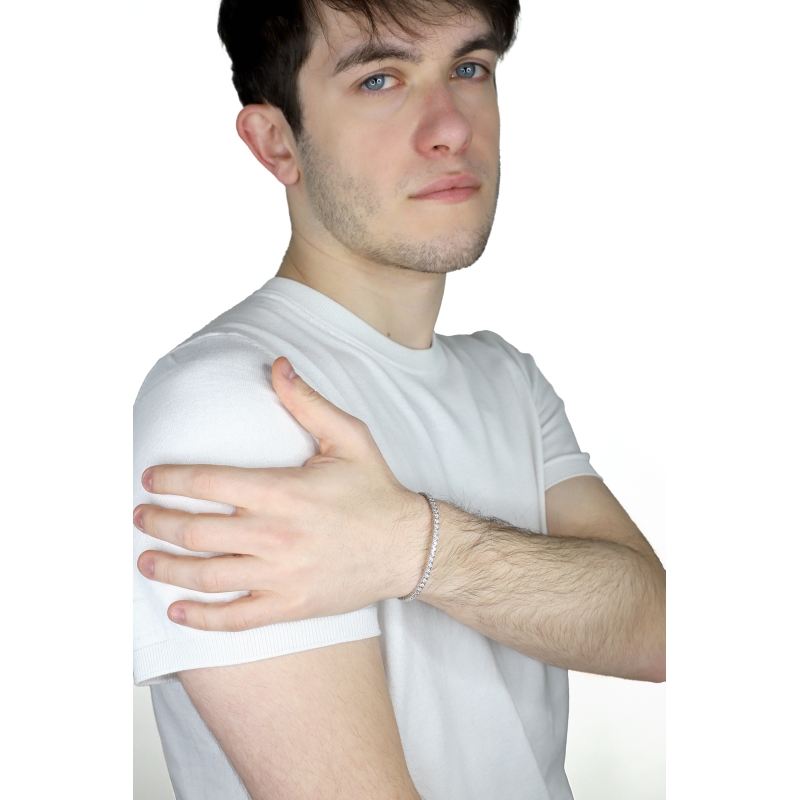 Wire tennis bracelet in white gold 750 with diamonds Wire tennis bracelet in white gold 750 with diamonds