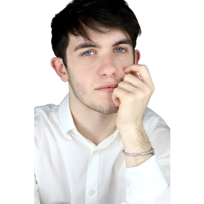 Tennis bracelet in 18k white gold with diamonds