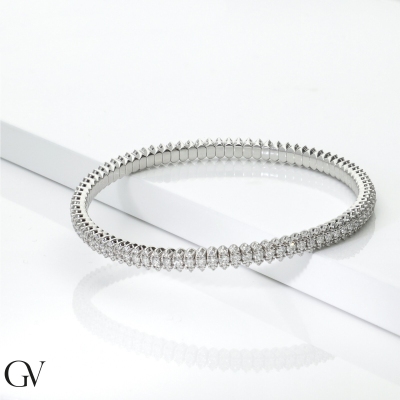 18k white gold stretch diamonds bracelet