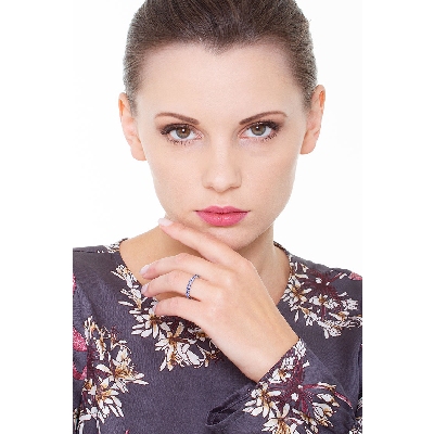 White gold 18k full eternity ring with blue sapphires 