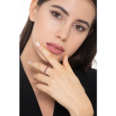 White gold 18k rubies eternity ring