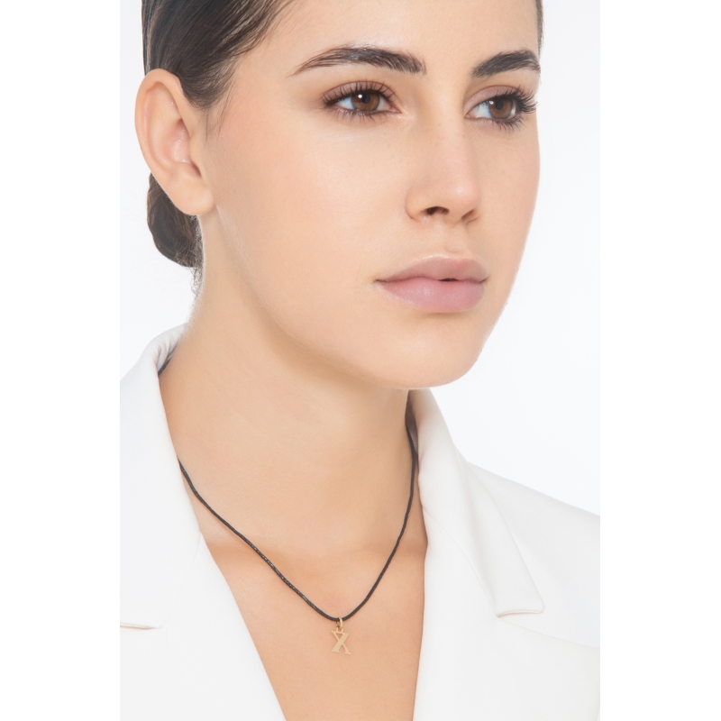 Pendant with initial letter X in uppercase in 18k yellow gold