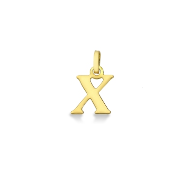 Pendant with initial letter X in uppercase in 18k yellow gold